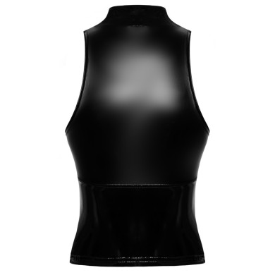 Noir Leather Top with Small Collar Noir Leather Top with Small Collar