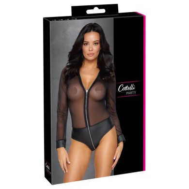 Cottelli PARTY Body Trasparente con Slip Integrato e Zip Frontale Cottelli PARTY Body Trasparente con Slip Integrato e Zip Frontale