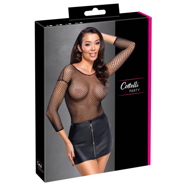 Cottelli Minigonna nera opaca con zip frontale in strass Cottelli Minigonna nera opaca con zip frontale in strass