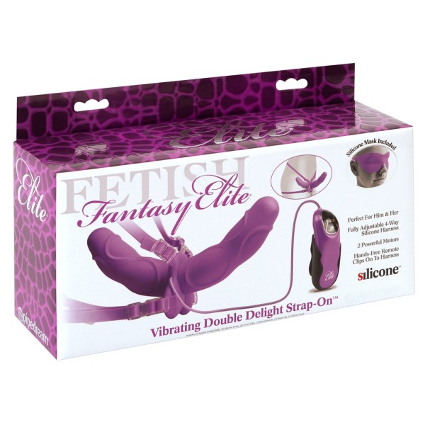 Fetish Fantasy Elite Vibrating Double Delight Strap-on Fetish Fantasy Elite Vibrating Double Delight Strap-on