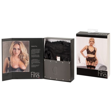 Abierta Fina Elegante Set di Pizzo con Catene Dorate Abierta Fina Elegante Set di Pizzo con Catene Dorate