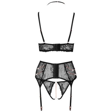 Abierta Fina Elegante Set di Pizzo con Catene Dorate Abierta Fina Elegante Set di Pizzo con Catene Dorate