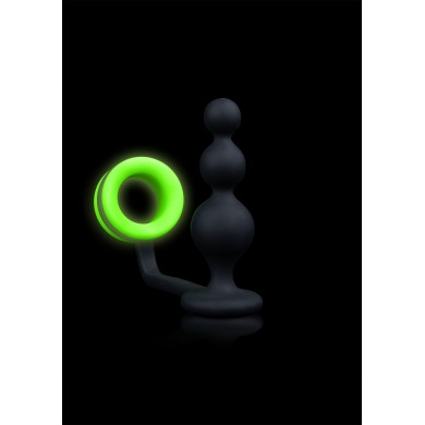 Ouch! Glow In The Dark Butt Plug con Anello Fallico Ouch! Glow In The Dark Butt Plug con Anello Fallico